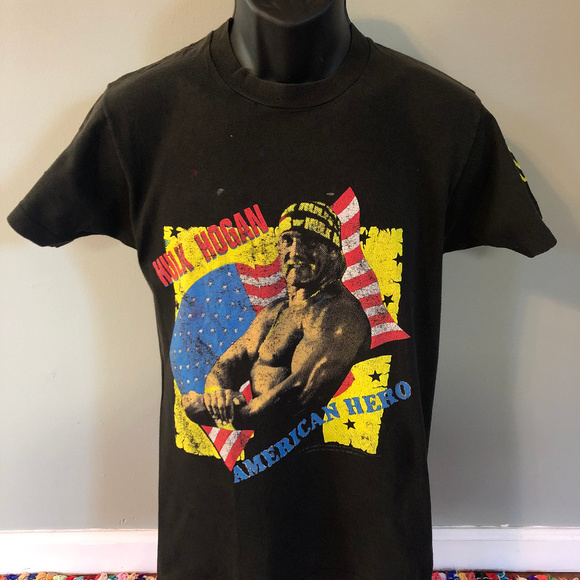Vintage Other - 1991 Hulk Hogan American Hero Tee Shirt Wrestling WWF Medium